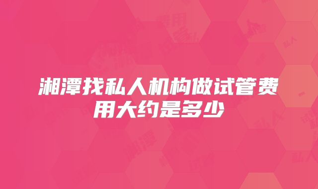 湘潭找私人机构做试管费用大约是多少