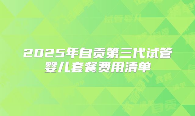 2025年自贡第三代试管婴儿套餐费用清单