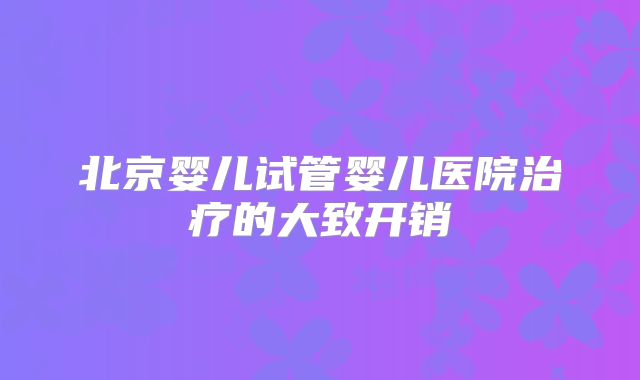 北京婴儿试管婴儿医院治疗的大致开销