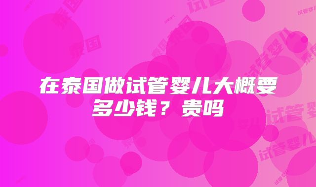 在泰国做试管婴儿大概要多少钱？贵吗
