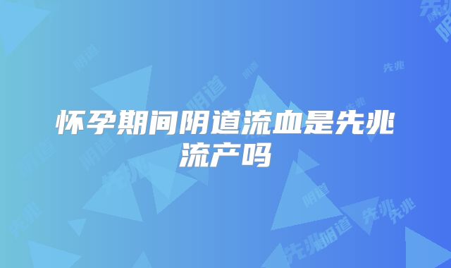 怀孕期间阴道流血是先兆流产吗