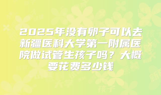 2025年没有卵子可以去新疆医科大学第一附属医院做试管生孩子吗？大概要花费多少钱