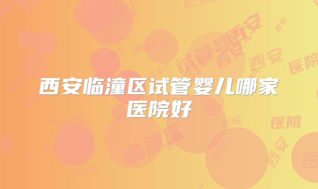 西安临潼区试管婴儿哪家医院好