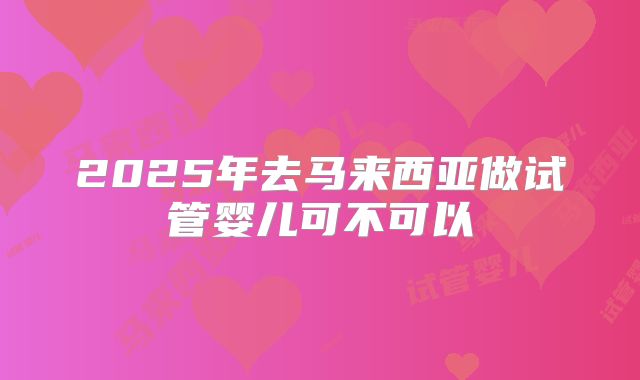 2025年去马来西亚做试管婴儿可不可以