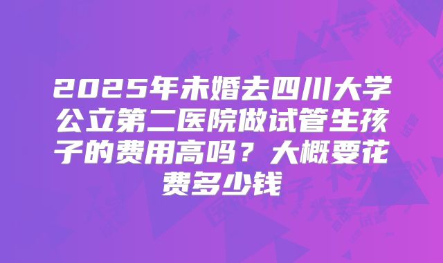 2025年未婚去四川大学公立第二医院做试管生孩子的费用高吗?大概要花费多少钱