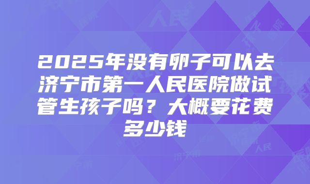 2025年没有卵子可以去济宁市第一人民医院做试管生孩子吗?大概要花费多少钱