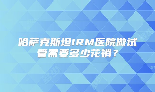 哈萨克斯坦IRM医院做试管需要多少花销？