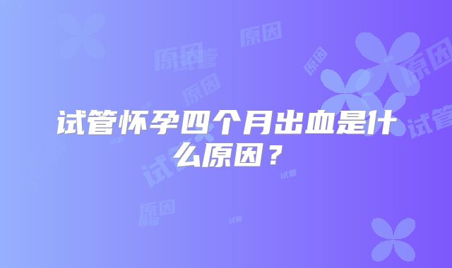 试管怀孕四个月出血是什么原因？