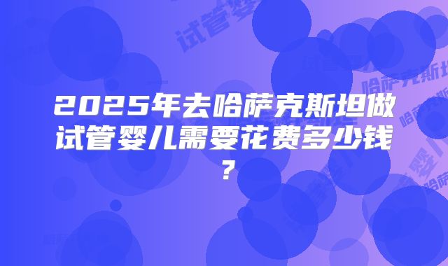 2025年去哈萨克斯坦做试管婴儿需要花费多少钱？