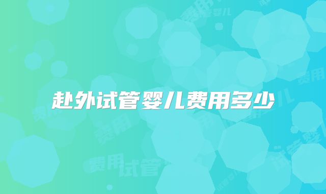 赴外试管婴儿费用多少