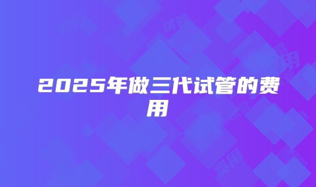 2025年做三代试管的费用