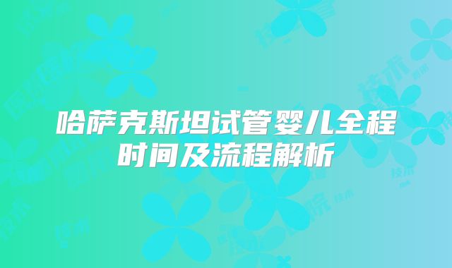 哈萨克斯坦试管婴儿全程时间及流程解析