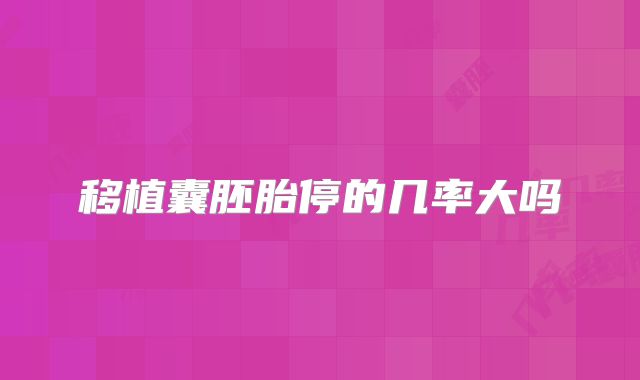 移植囊胚胎停的几率大吗