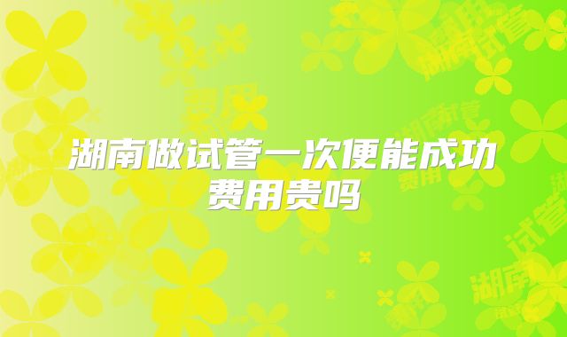 湖南做试管一次便能成功费用贵吗