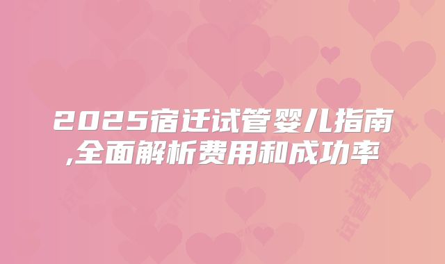 2025宿迁试管婴儿指南,全面解析费用和成功率