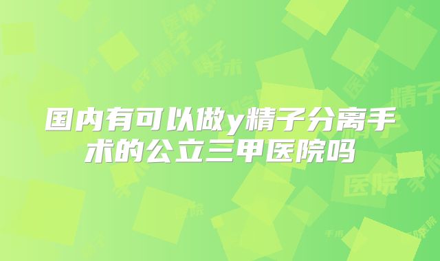 国内有可以做y精子分离手术的公立三甲医院吗