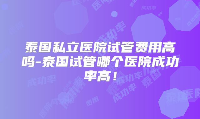泰国私立医院试管费用高吗-泰国试管哪个医院成功率高!
