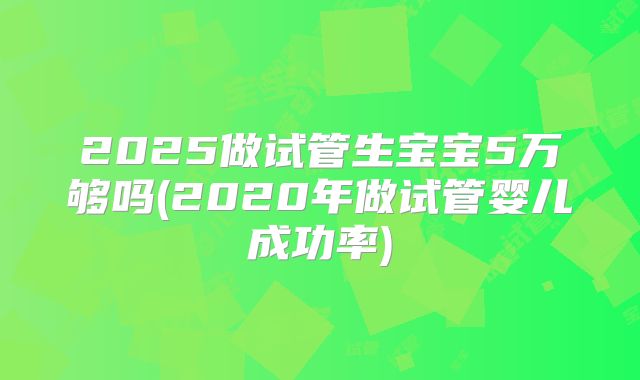 2025做试管生宝宝5万够吗(2020年做试管婴儿成功率)