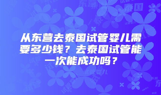 从东营去泰国试管婴儿需要多少钱？去泰国试管能一次能成功吗？