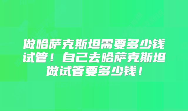 做哈萨克斯坦需要多少钱试管！自己去哈萨克斯坦做试管要多少钱！