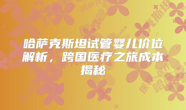 哈萨克斯坦试管婴儿价位解析,跨国医疗之旅成本揭秘