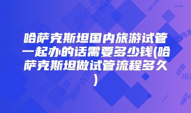 哈萨克斯坦国内旅游试管一起办的话需要多少钱(哈萨克斯坦做试管流程多久)