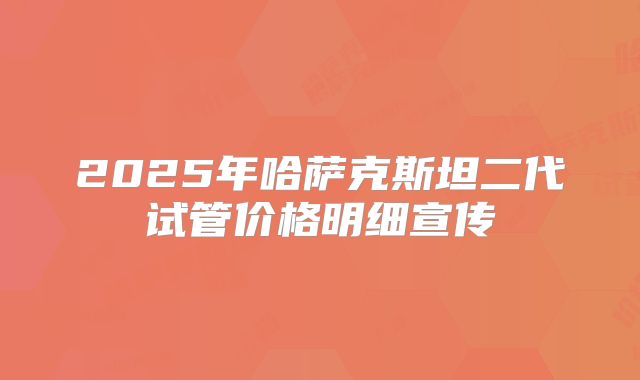 2025年哈萨克斯坦二代试管价格明细宣传