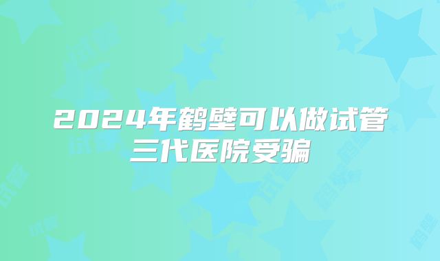 2024年鹤壁可以做试管三代医院受骗