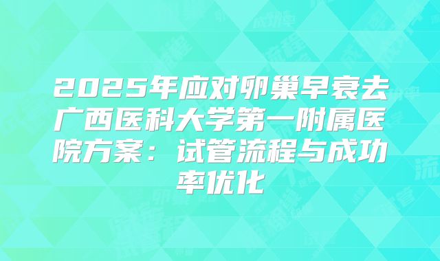 2025年应对卵巢早衰去广西医科大学第一附属医院方案:试管流程与成功率优化