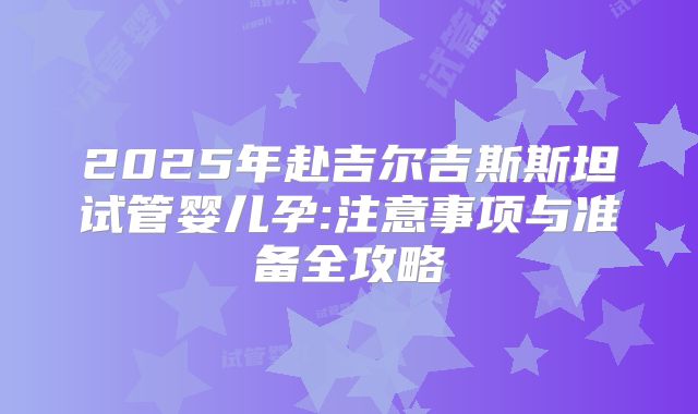 2025年赴吉尔吉斯斯坦试管婴儿孕:注意事项与准备全攻略