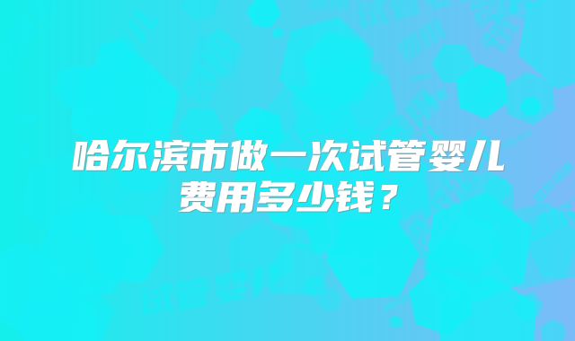 哈尔滨市做一次试管婴儿费用多少钱？