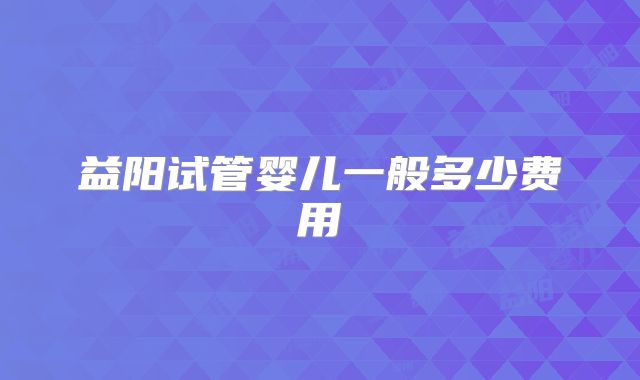 益阳试管婴儿一般多少费用