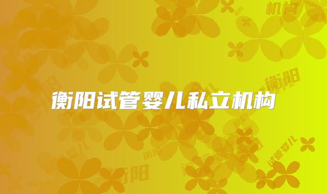 衡阳试管婴儿私立机构