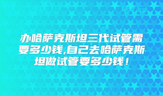 办哈萨克斯坦三代试管需要多少钱,自己去哈萨克斯坦做试管要多少钱!