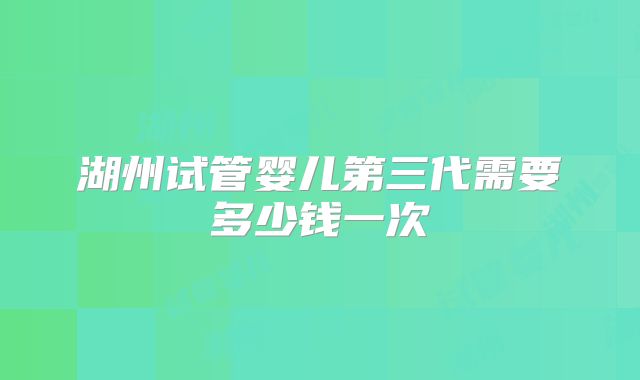 湖州试管婴儿第三代需要多少钱一次
