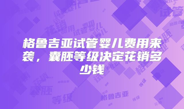 格鲁吉亚试管婴儿费用来袭，囊胚等级决定花销多少钱