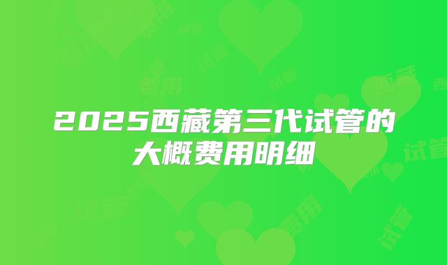 2025西藏第三代试管的大概费用明细