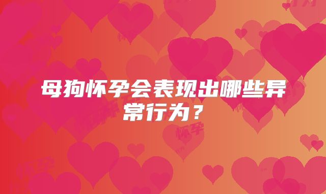 母狗怀孕会表现出哪些异常行为?