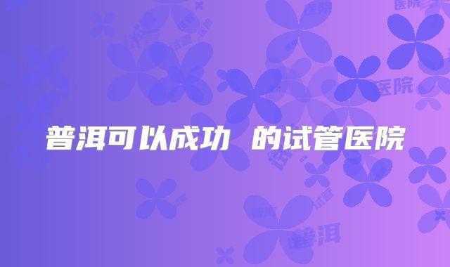 普洱可以成功 的试管医院