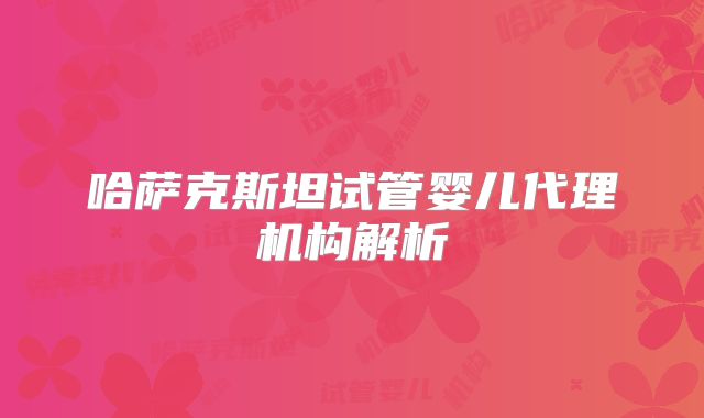 哈萨克斯坦试管婴儿代理机构解析