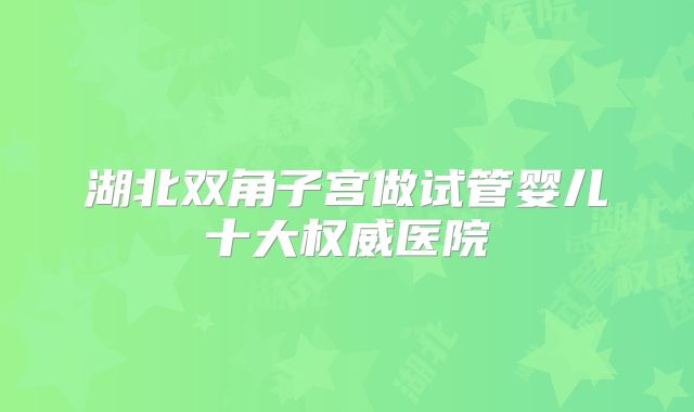 湖北双角子宫做试管婴儿十大权威医院