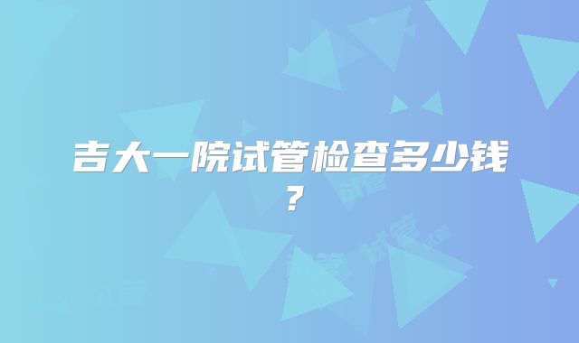 吉大一院试管检查多少钱?