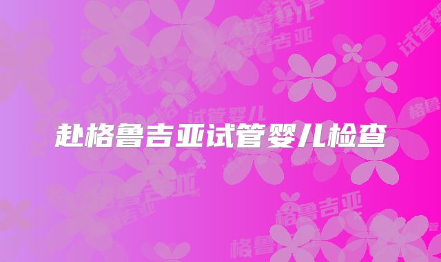 赴格鲁吉亚试管婴儿检查
