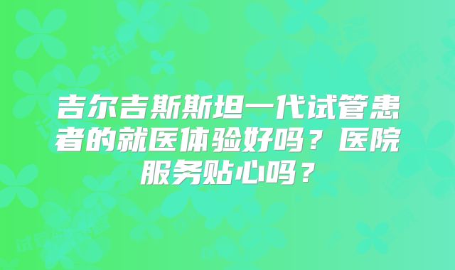 吉尔吉斯斯坦一代试管患者的就医体验好吗？医院服务贴心吗？