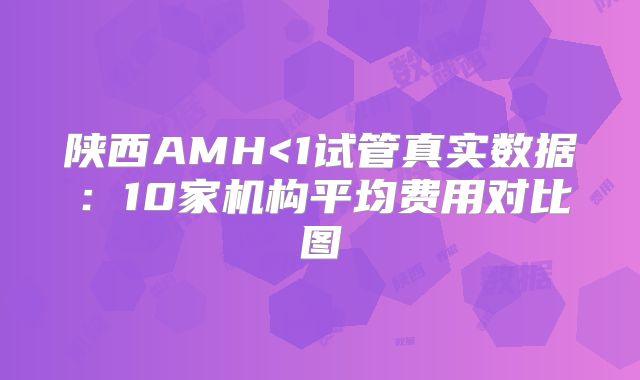 陕西AMH<1试管真实数据：10家机构平均费用对比图