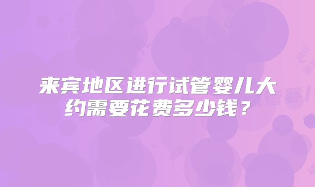 来宾地区进行试管婴儿大约需要花费多少钱？