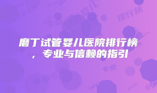 磨丁试管婴儿医院排行榜,专业与信赖的指引