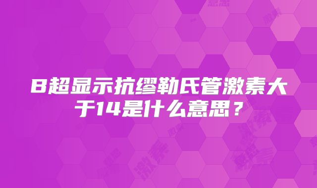 B超显示抗缪勒氏管激素大于14是什么意思？