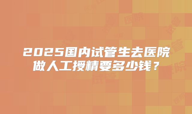 2025国内试管生去医院做人工授精要多少钱？