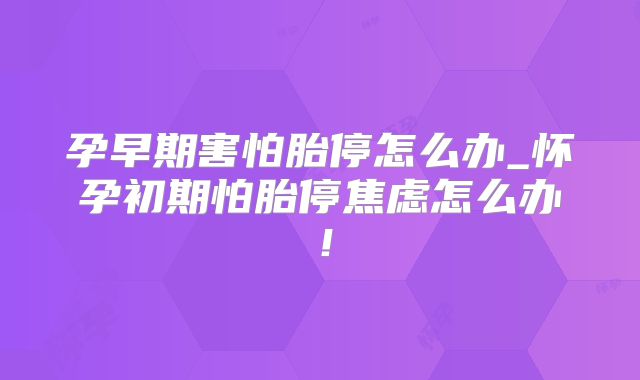 孕早期害怕胎停怎么办_怀孕初期怕胎停焦虑怎么办！